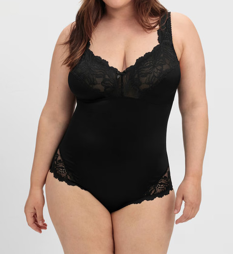 Sheego body schwarz - body, spitze